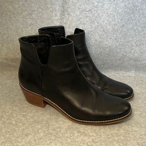 Cole Haan Abbot Booties, Women’s Black Leather Ankle Boots, Size 9B